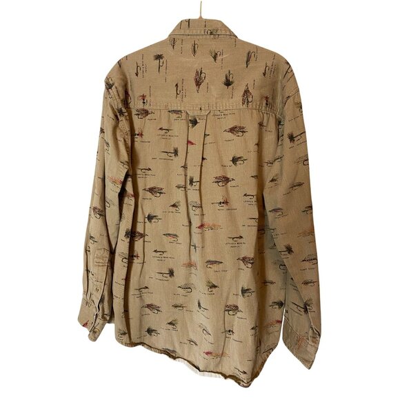 Coleman Outdoors Fly Fishing Beige Long Sleeve Button-Up Shirt Size Medium - Picture 2 of 10